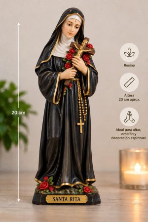 Estatueta de Santa Rita en Resina 20 cm